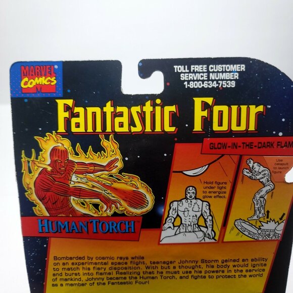 Fantastic Four Human Torch Action Figure Glow-in-the-dark Flames 1995 Launcher - Picture 5 of 5